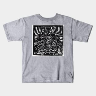 Flower Scene, Black & White Kids T-Shirt